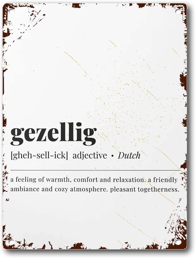 Home Bar Word - Металлическая табличка с голландской надписью Gezellig,