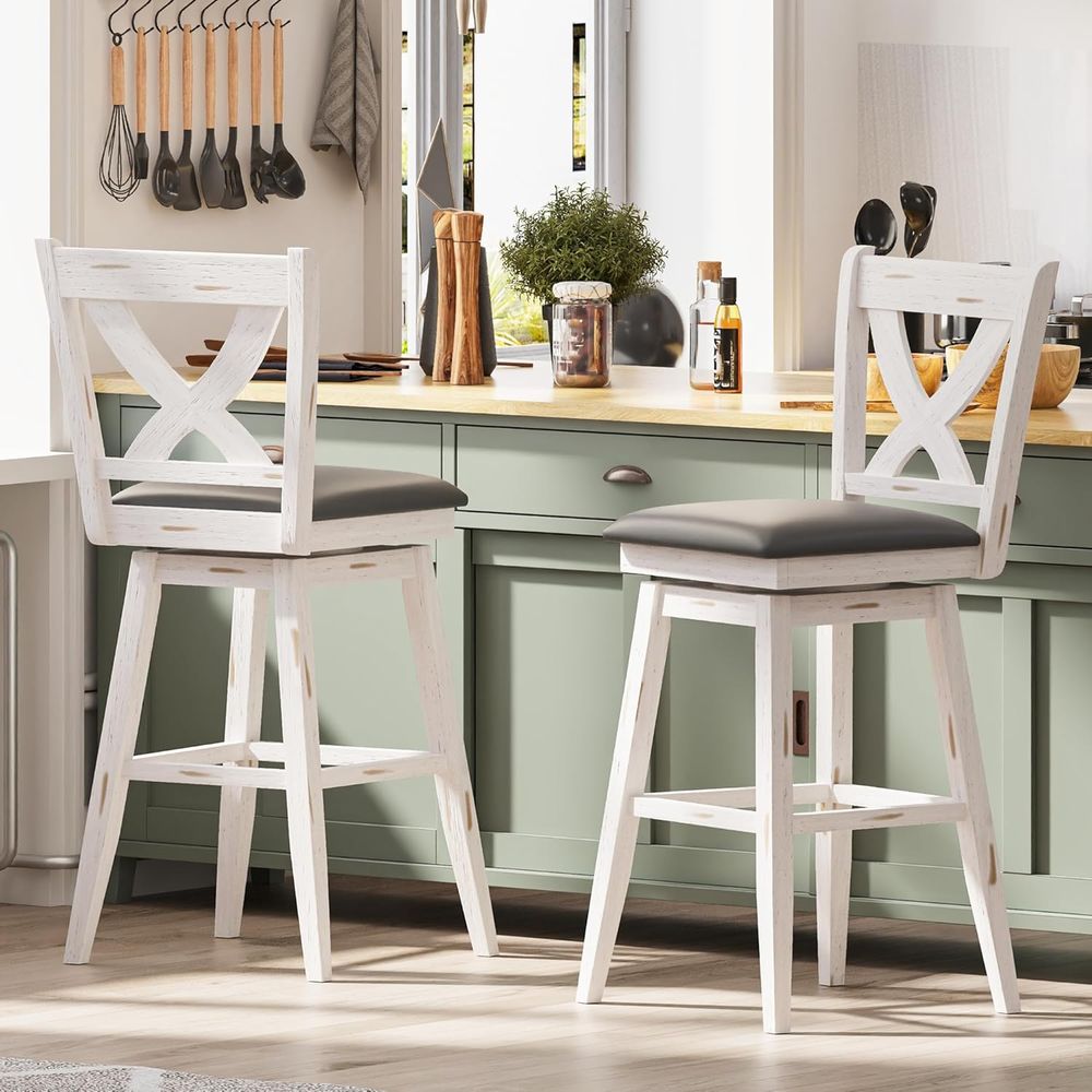 Home Bar Stools - Набор из 2 вращающихся барных стульев,
