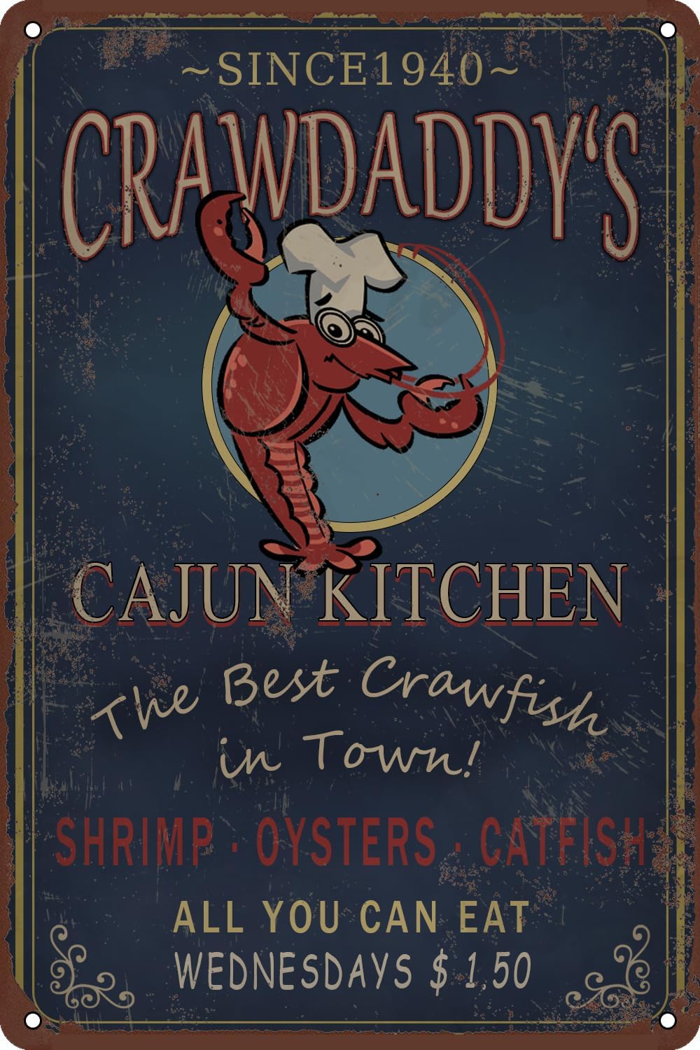 Home Bar And Restaurant - Металлическая табличка с надписью «Beat Crawfish