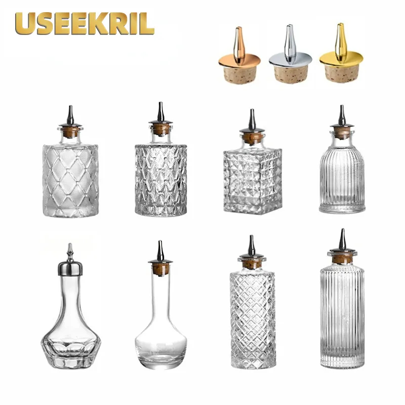 Bitters Bottle Set - Бутылки для коктейльной настойки с крышкой,