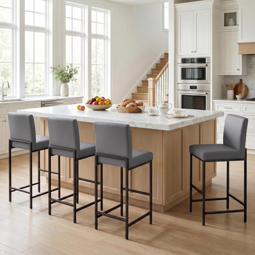 Home Bar Stools - Набор из 4 серых барных стульев
