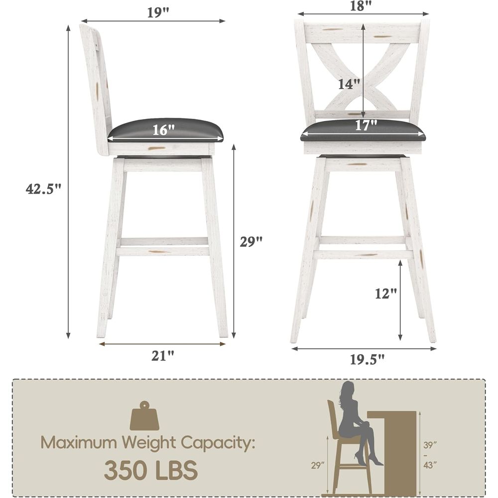 Набор из 2 вращающихся барных  – обзор и цена Home Bar Stools