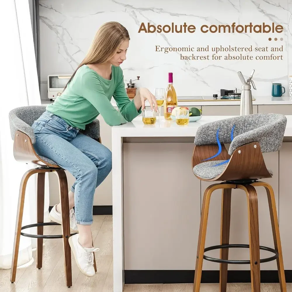 Комплект из 2 серых тканевых в – обзор и цена Home Bar Stools