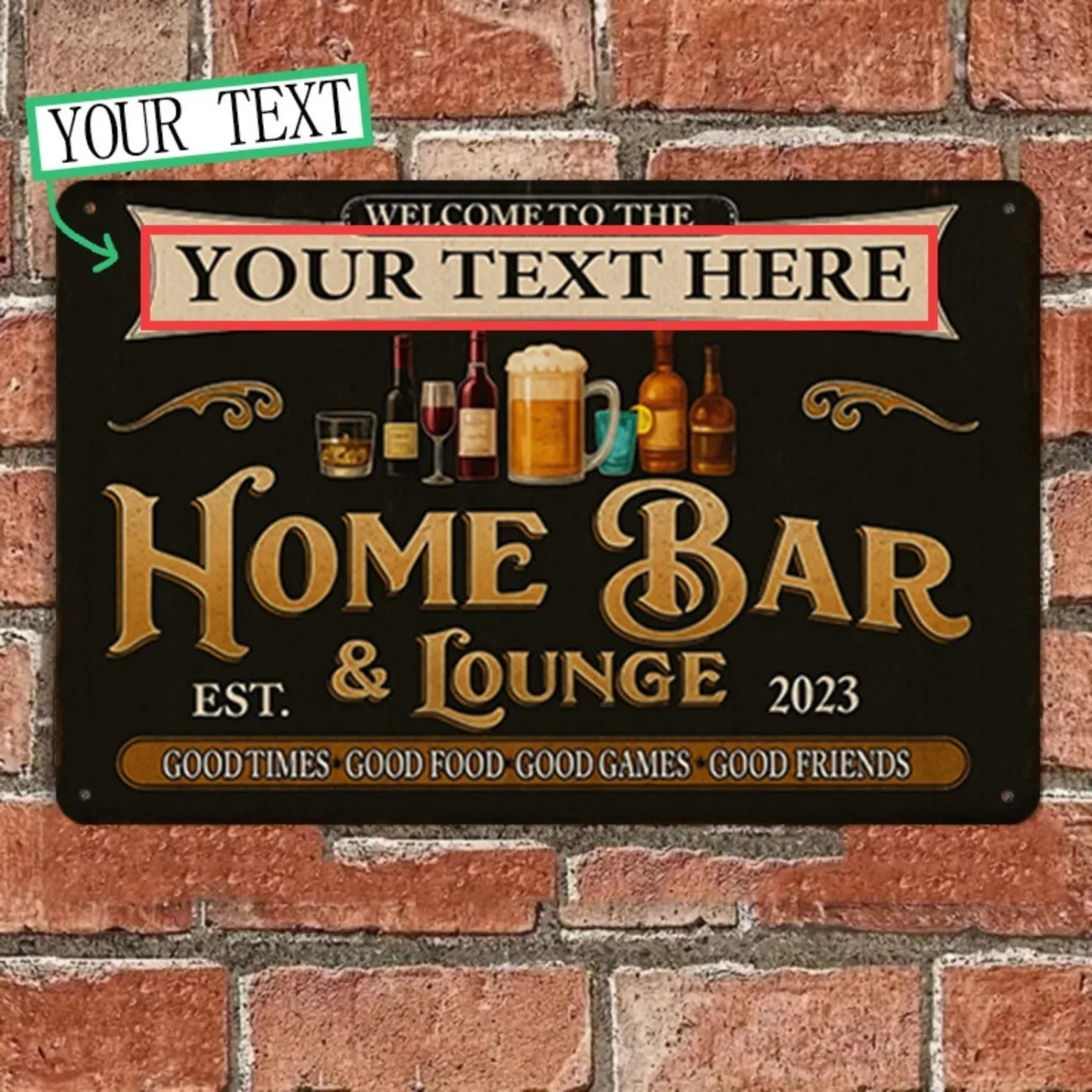 Металлическая табличка с индив – обзор и цена Home Bar Lounge