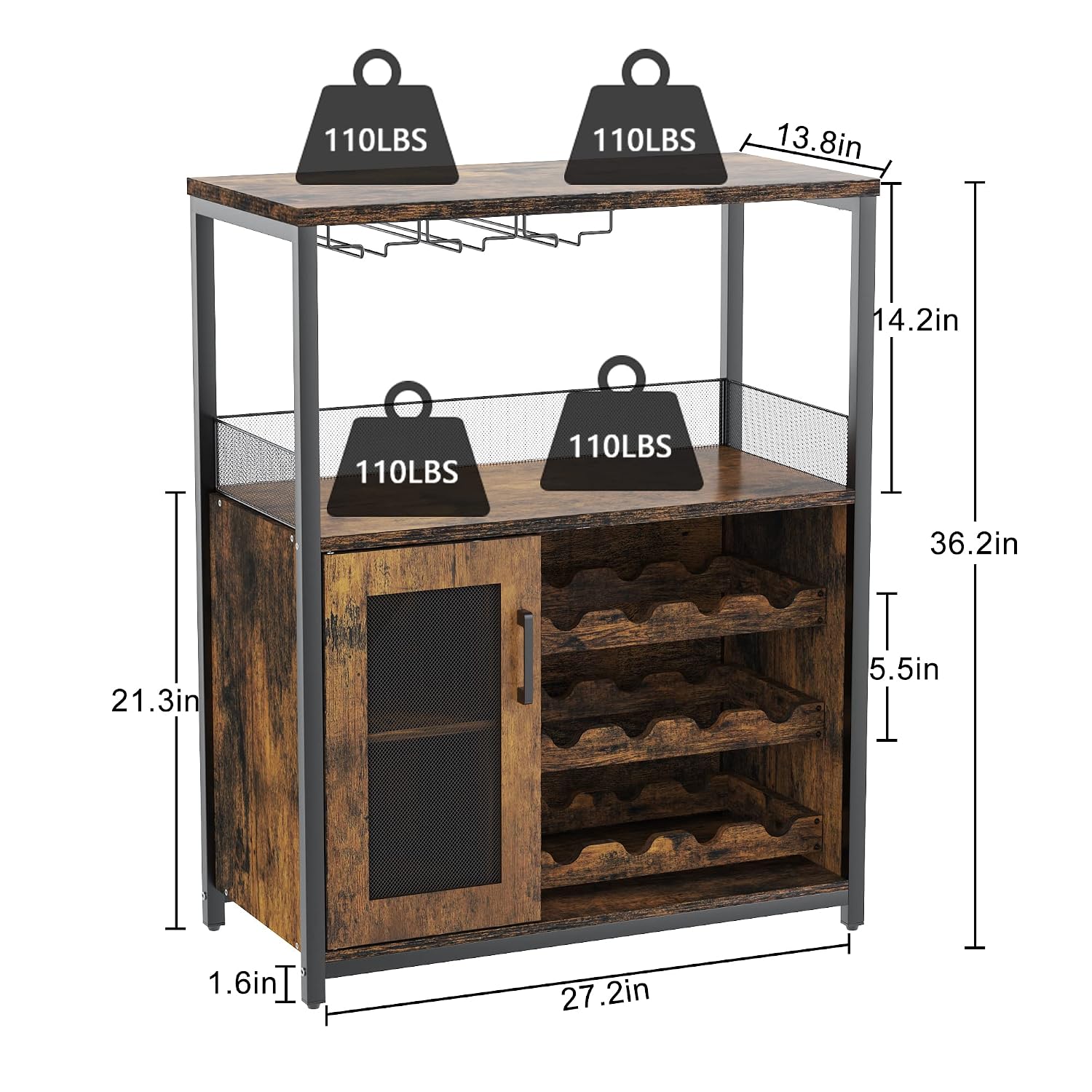 Современный 36-дюймовый коричн – обзор и цена Home Bar Shelf