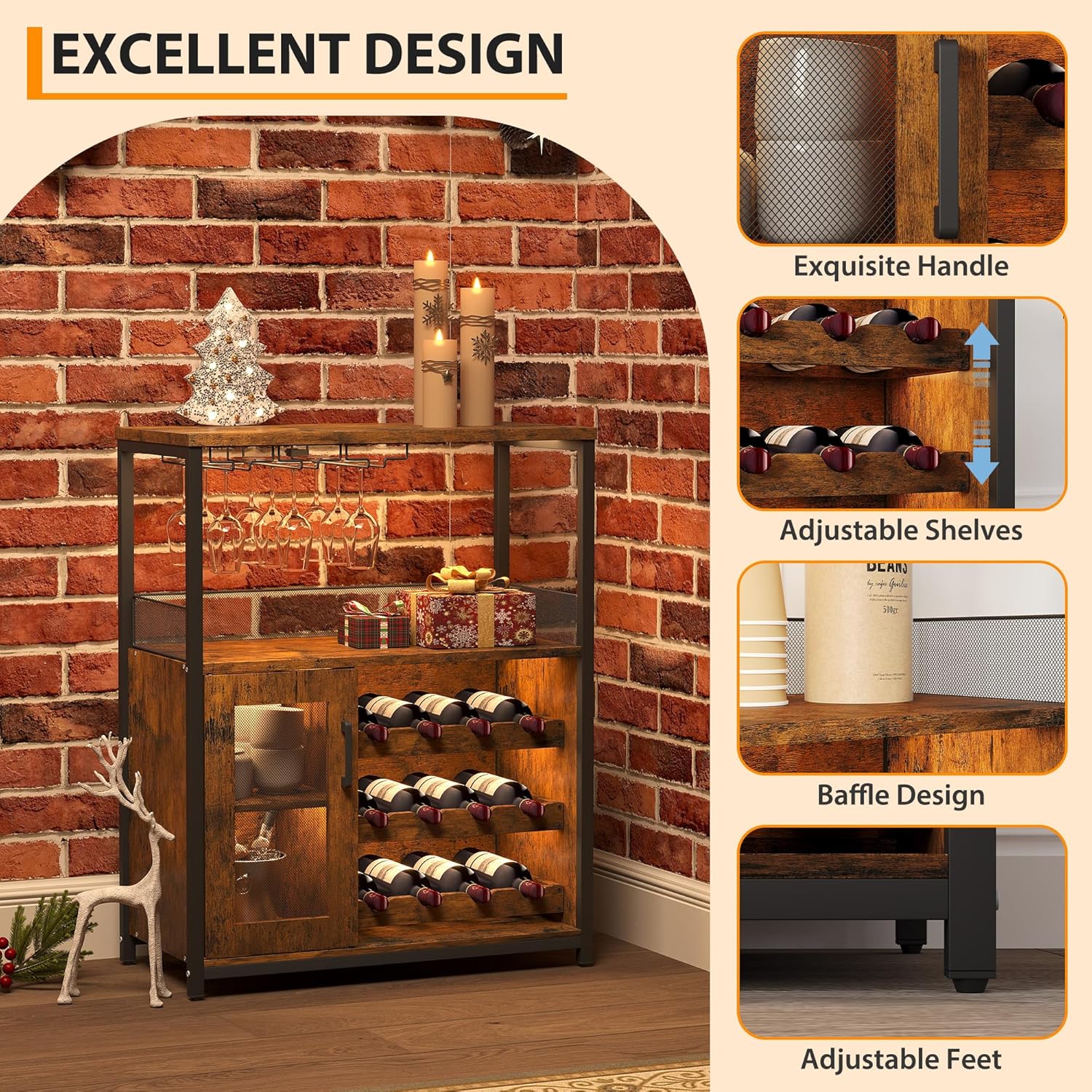 Современный 36-дюймовый коричн – обзор и цена Home Bar Shelf