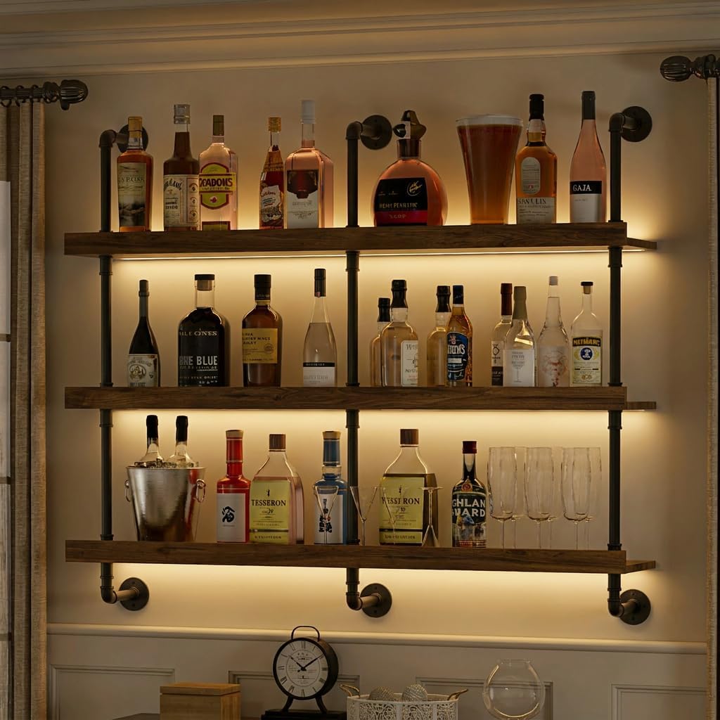 Настенная винная полка с LED-п – обзор и цена Home Bar Shelf