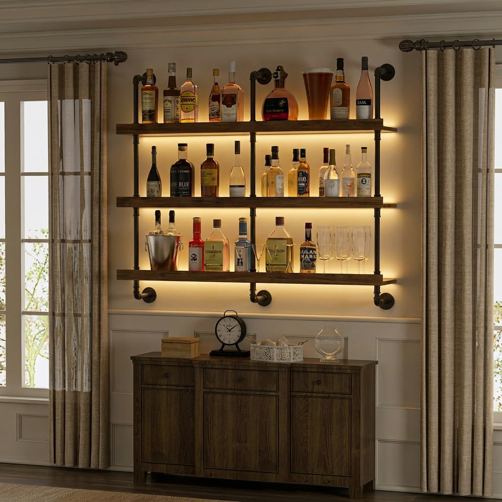 Настенная винная полка с LED-п – обзор и цена Home Bar Shelf