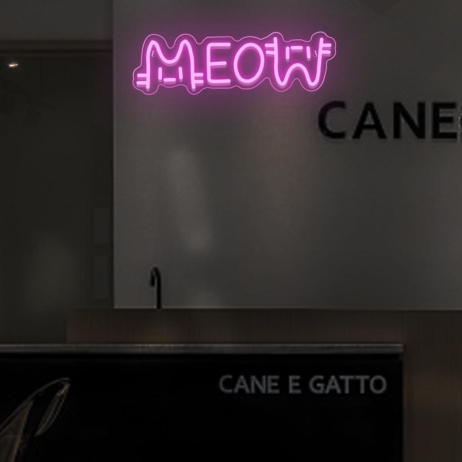 Неоновая вывеска «Мяу» в виде  – обзор и цена Home Bar And Restaurant