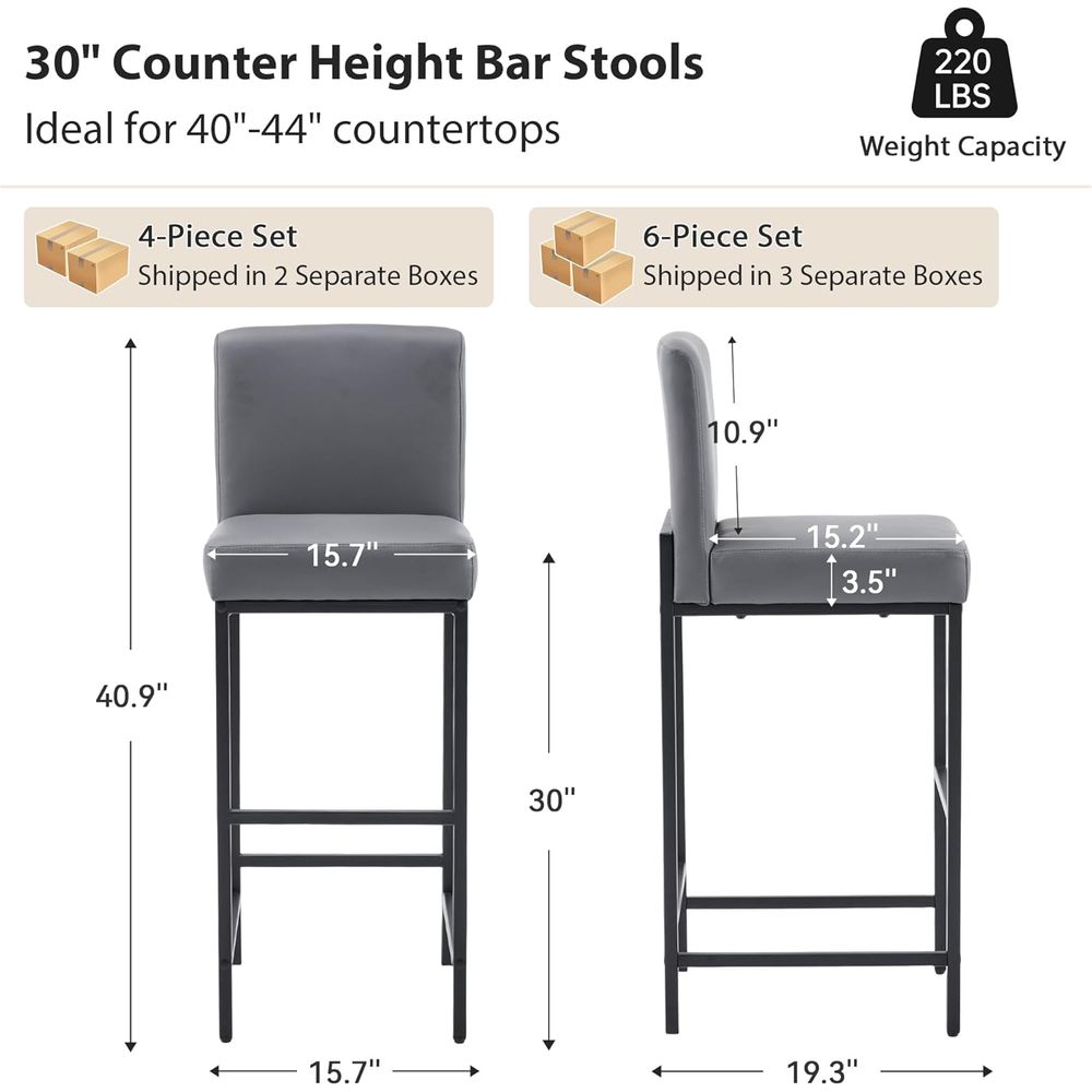 Набор из 4 серых барных стулье – обзор и цена Home Bar Stools