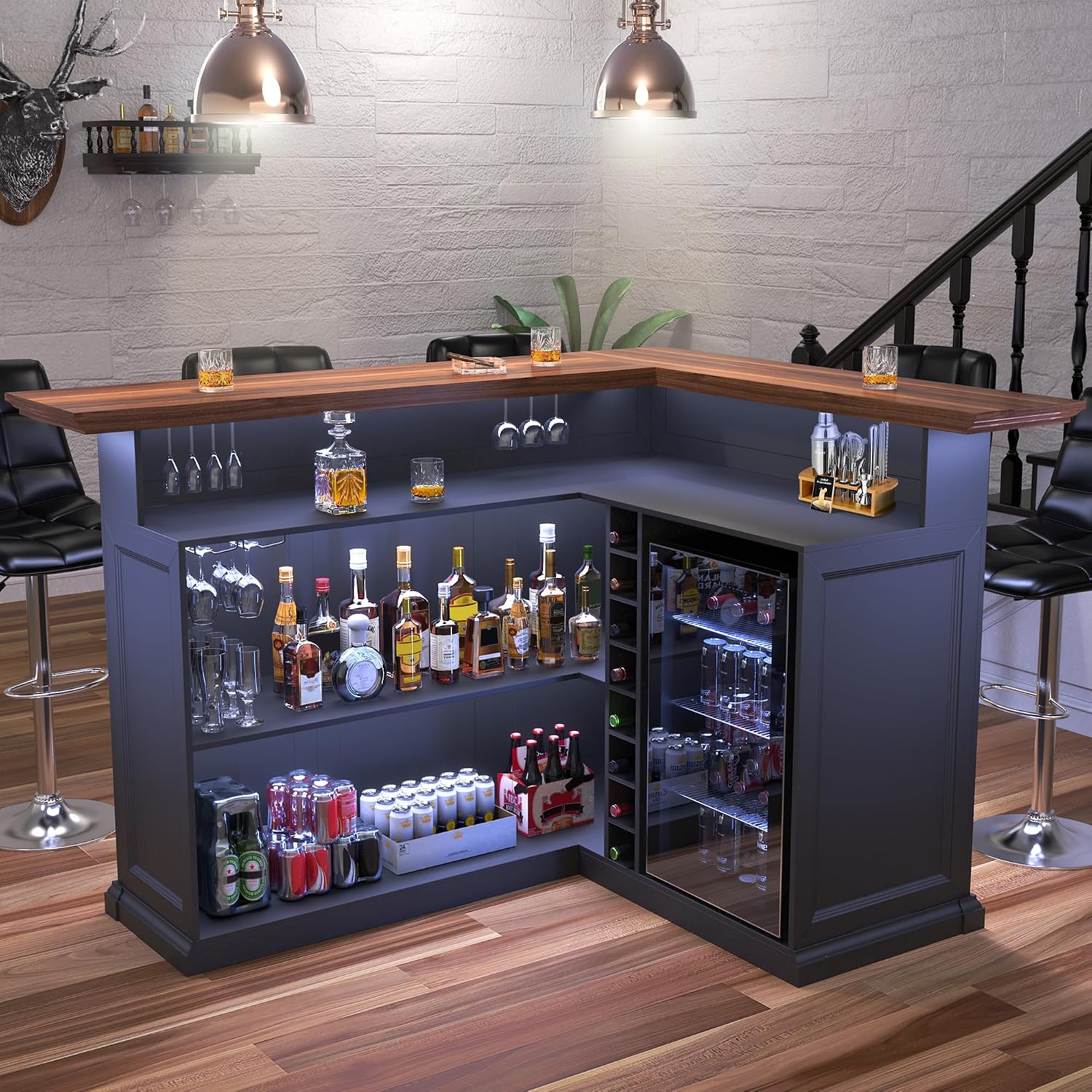 Г-образный домашний барный шка – обзор и цена Home Bar And Fridge