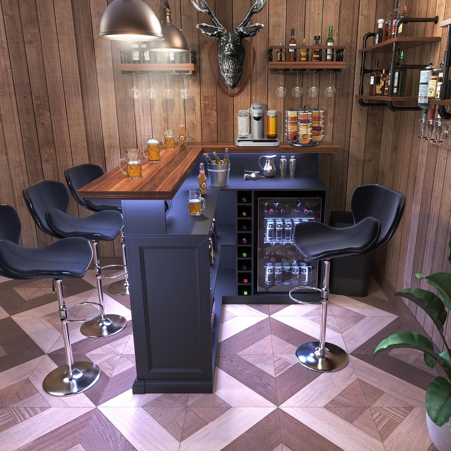 Г-образный домашний барный шка – обзор и цена Home Bar And Fridge