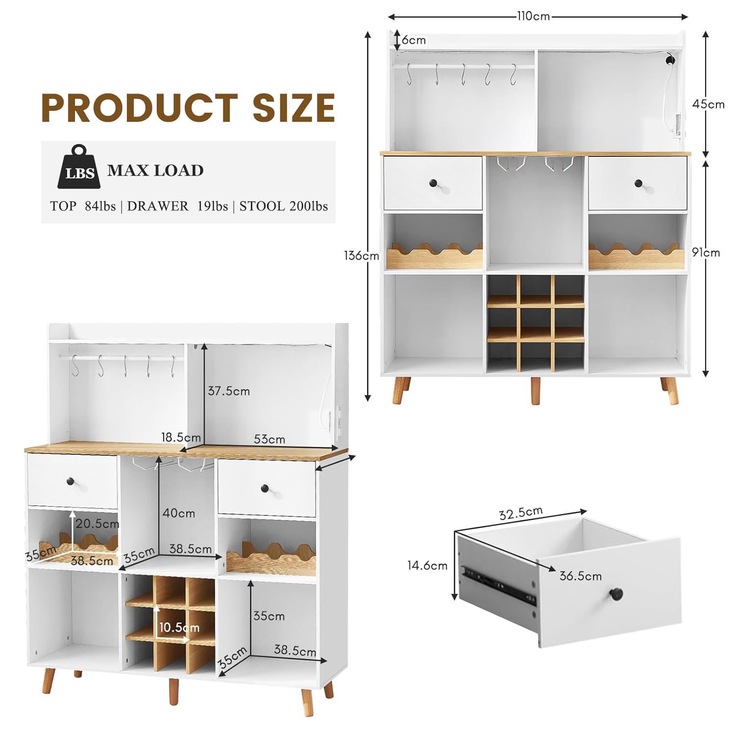 Винный шкаф-бар с розеткой и L – обзор и цена Home Bar Shelf
